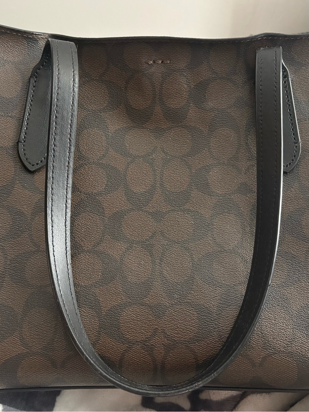 Medium Brown and Black Authentic Coach Purse - Picture 4 of 10